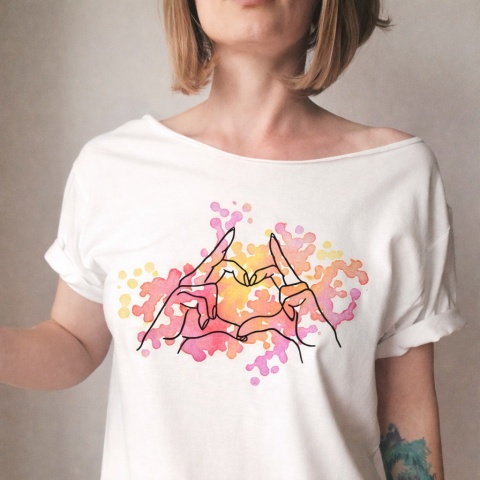 Rączki serduszka Oversize Biały