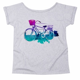 Rower Fioletowo Miętowy Oversize Szary