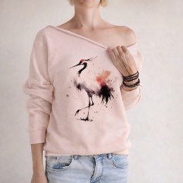 Różowy Żuraw Bluza Cięta