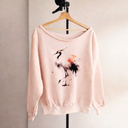 Różowy Żuraw Bluza Cięta