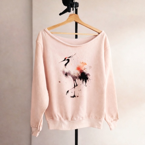 Różowy Żuraw Bluza Cięta