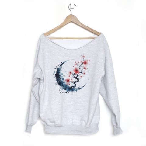 Sakura niebieskie koło Szara Bluza