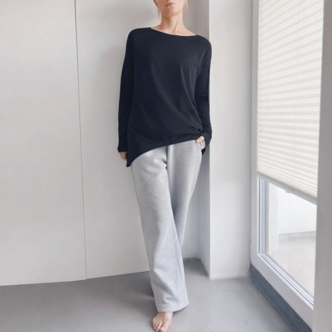 Spodnie dresowe szerokie szare