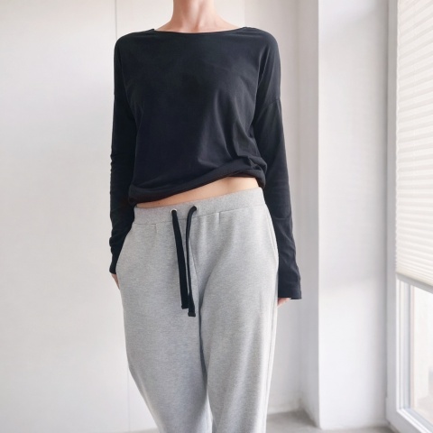 Spodnie dresowe szerokie szare