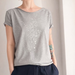 Srebrny alchemik na średnioszarym Oversize