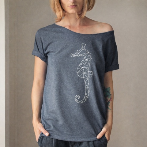 Srebrny konik Grafitowy Oversize
