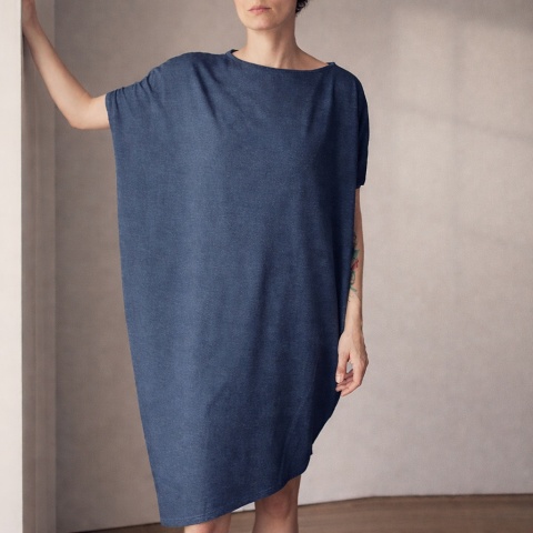 Sukienka krótki rękaw asymetria Jeansowa