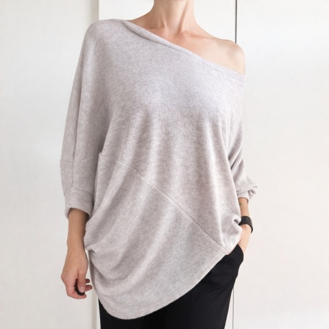 Sweter nietoperz VV szary