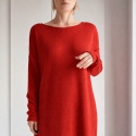 Swetrowa długa sukienka czerwona