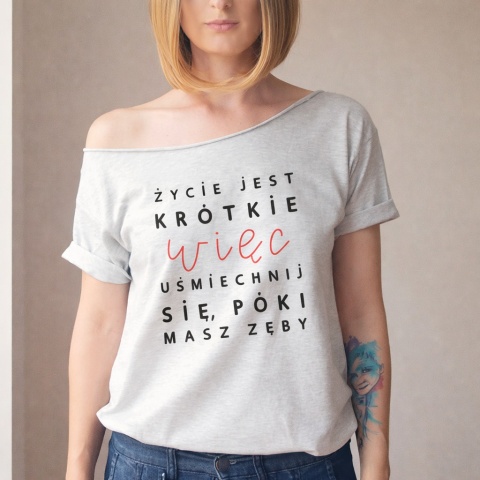 Uśmiechnij się Oversize Szary