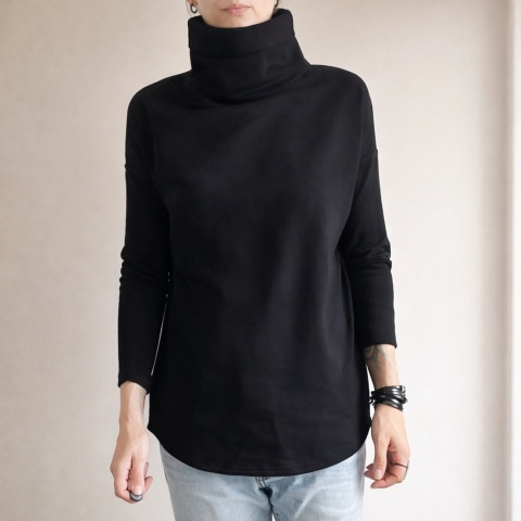 Wąski rękaw Golf Czarny