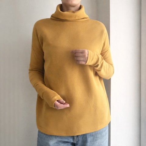 Wąski rękaw Golf Musztarda