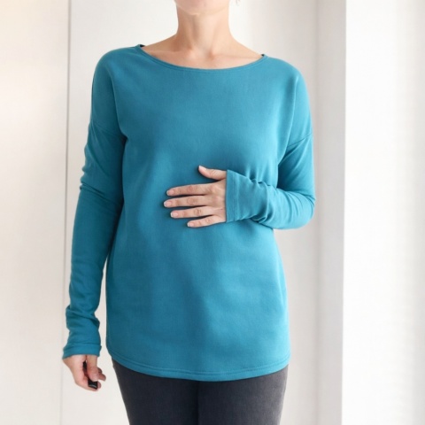 Wąski rękaw Morski z dzianiny pętelkowej