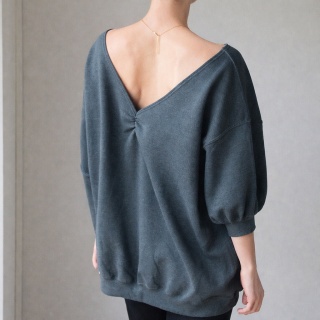 Bluza damska oversize dwustronna Bomba – ciemnoszara