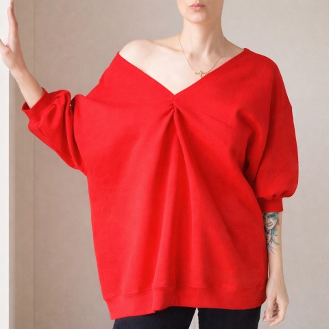 Wielka Dwustronna Bluza Bomba Czerwona