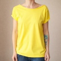 Koszulka damska Oversize bez nadruku Żółta