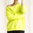 Bluza Fluo żółta z szerokim dekoltem - pojedynczy egzemplarz