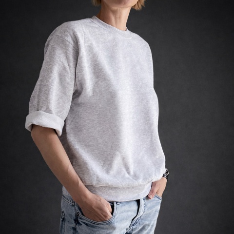 Bluza oversize dresowa szara z krótkim rękawem