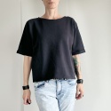 Bluza krótki rękaw bez ściągaczy kieszenie Czarna - pojedynczy egzemplarz