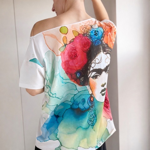 Frida Fullprint Biały Oversize - pojedyncza sztuka