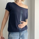 Granatowa kreska na granatowym Oversize