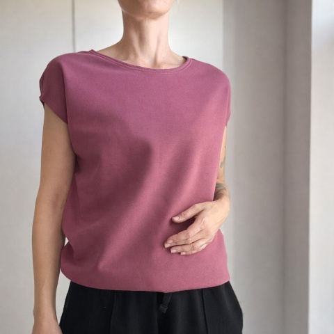 Gruby Wrzosowy Bezrękawnik