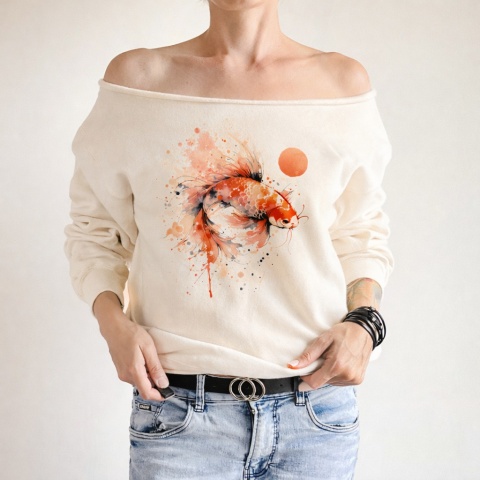 Koi Pomarańczowy Waniliowa Bluza Cięta