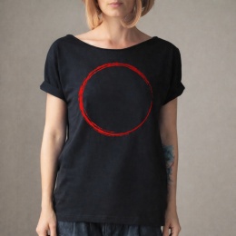 Koło czerwone czarny Oversize