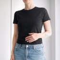 Koszulka damska Dopasowana bez nadruku Czarna