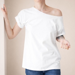 Koszulka damska Oversize bez nadruku Biała