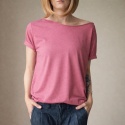 Koszulka damska Oversize bez nadruku Różowy melanż