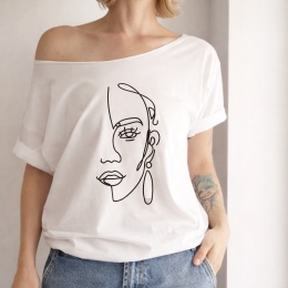 Line art Biały Oversize - opojedynczy egzemplarz