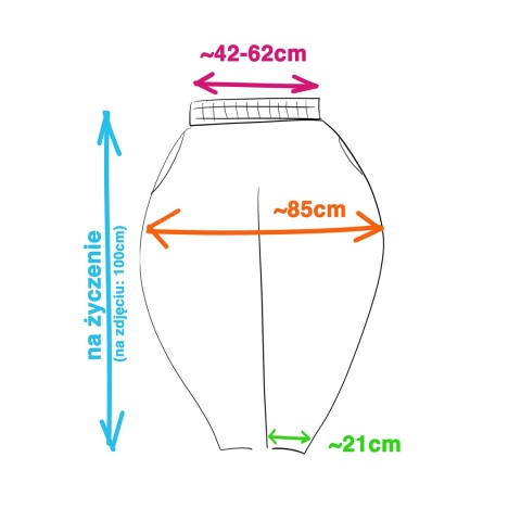 Spodnie damskie lniane czarne haremki szerokie