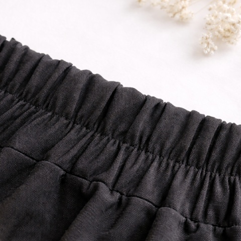 Spodnie damskie lniane czarne haremki szerokie