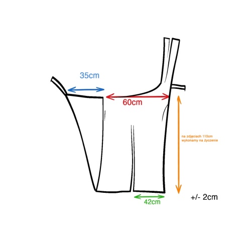 Spodnie damskie ogrodniczki lniane czarne asymetryczne