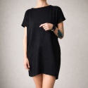 Sukienka dresowa Oversize Czarna Bez rękawów Kieszenie