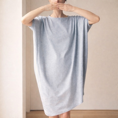 Sukienka krótki rękaw asymetria Butelkowozielona