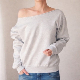 Bluza damska oversize cięta ze ściągaczami – szara