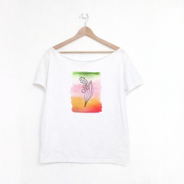 Biała koszulka damska trzy konwalie trzy kolory