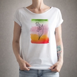 Biała koszulka damska trzy konwalie trzy kolory