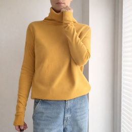 Wąski rękaw Golf Musztarda