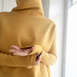 Wąski rękaw Golf Musztarda