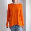 Wąski rękaw skrzydła bluzka Pomarańczowa