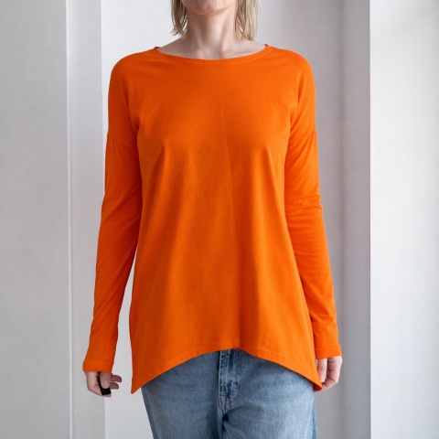 Wąski rękaw skrzydła bluzka Pomarańczowa