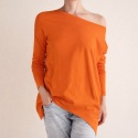 Wąski rękaw skrzydła bluzka Pomarańczowa