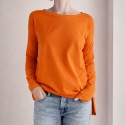 Wąski rękaw skrzydła bluzka Pomarańczowa