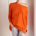 Wąski rękaw bluzka Pomarańczowa