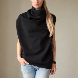 Bluza damska oversize Buka bez rękawów – czarna