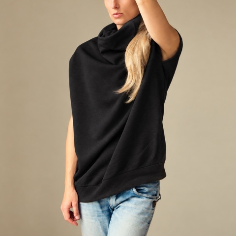 Bluza damska oversize Buka bez rękawów – czarna