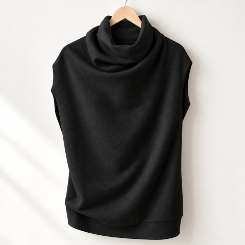 Bluza damska oversize Buka bez rękawów – czarna